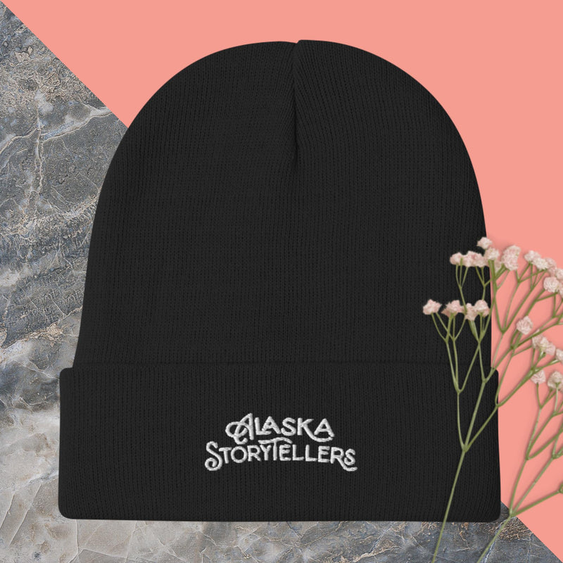 Alaska Storytellers Embroidered Black Beanie