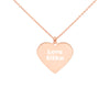 Love Sitka Engraved Silver Heart Necklace