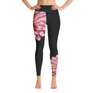 Pink Dahlia Yoga Leggings